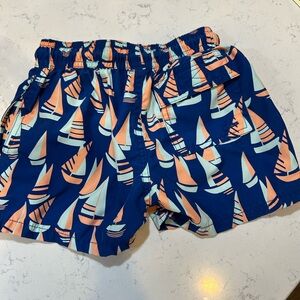 Tom & Teddy Blue and Orange Patterned Swim Shorts